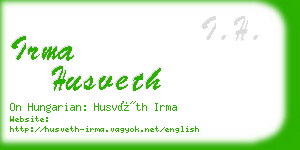 irma husveth business card